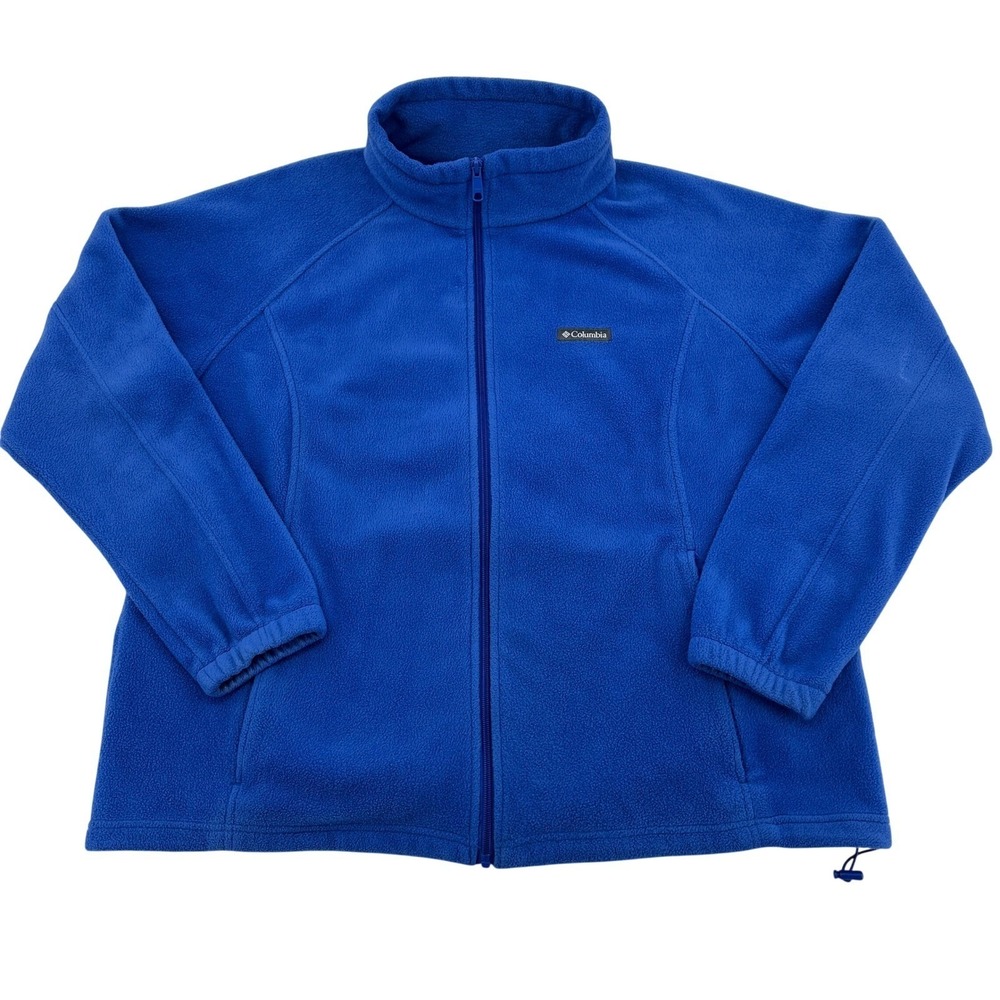 Columbia  Benton Springs Fleece Jacket Blue Full Zip Soft Mock Neck Womens 3X